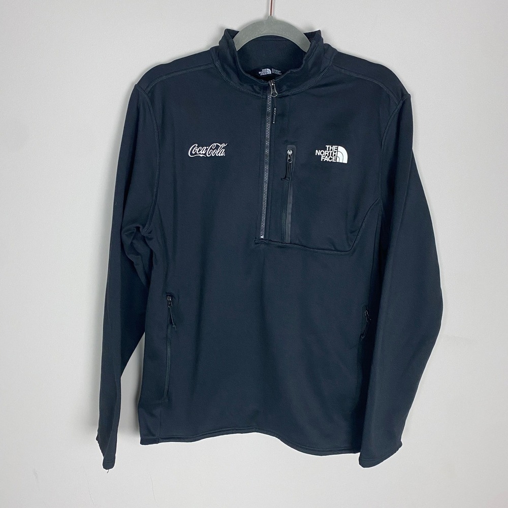 The North Face Coca Cola Quarter Zip Pullover Mens Medium Black Fleece Jacket